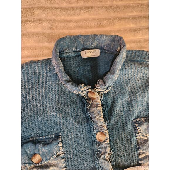 💙 Zenana Corduroy Button Down Jacket Size Large - Picture 4 of 7